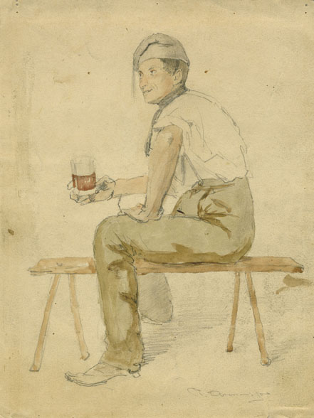 Raffaele Armenise, man with a glass of wine